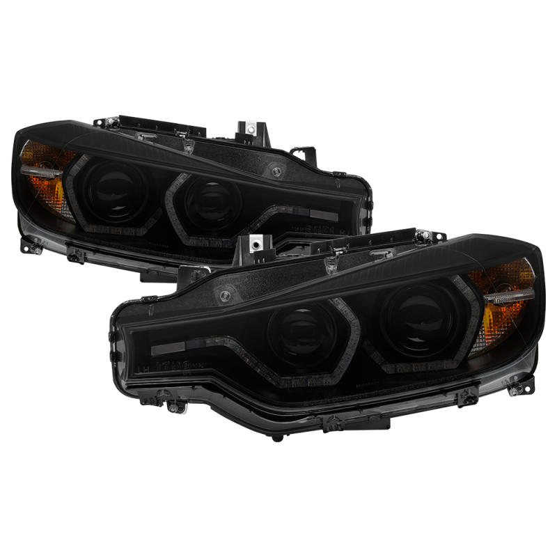 Spyder 12-14 BMW F30 3 Series 4DR Projector Headlights - LED DRL - Blk Smoke PRO-YD-BMWF3012-DRL-BSM - 5085047