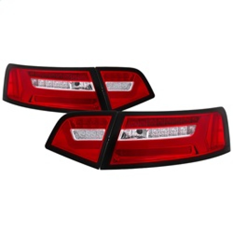 Spyder 09-12 Audi A6 LED Tail Lights - Red Clear (ALT-YD-AA609-LED-RC) - 5085191