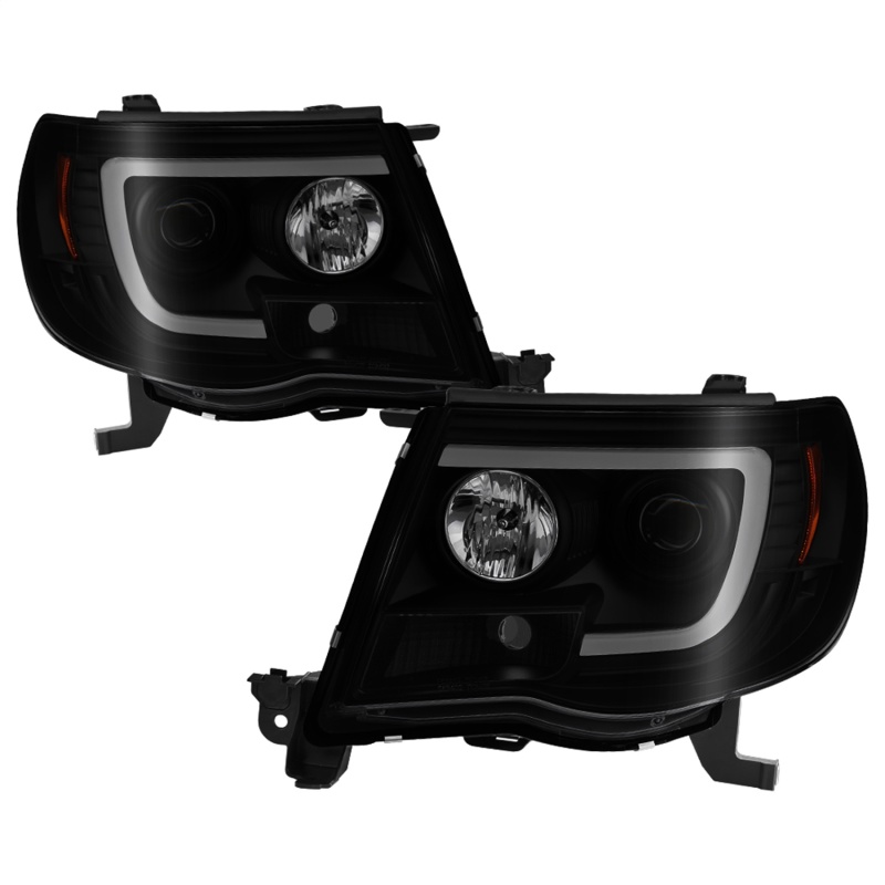 Spyder 05-11 Toyota Tacoma Ver 2 Proj Headlights - Light Bar DRL - Black Smoke PRO-YD-TT05V2-LB-BSM - 5085771