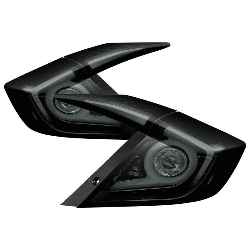 Spyder 16-18 Honda Civic 4 Door Light Bar LED Tail Lights - Black Smoke (ALT-YD-HC164D-LB-BSM) - 5086440