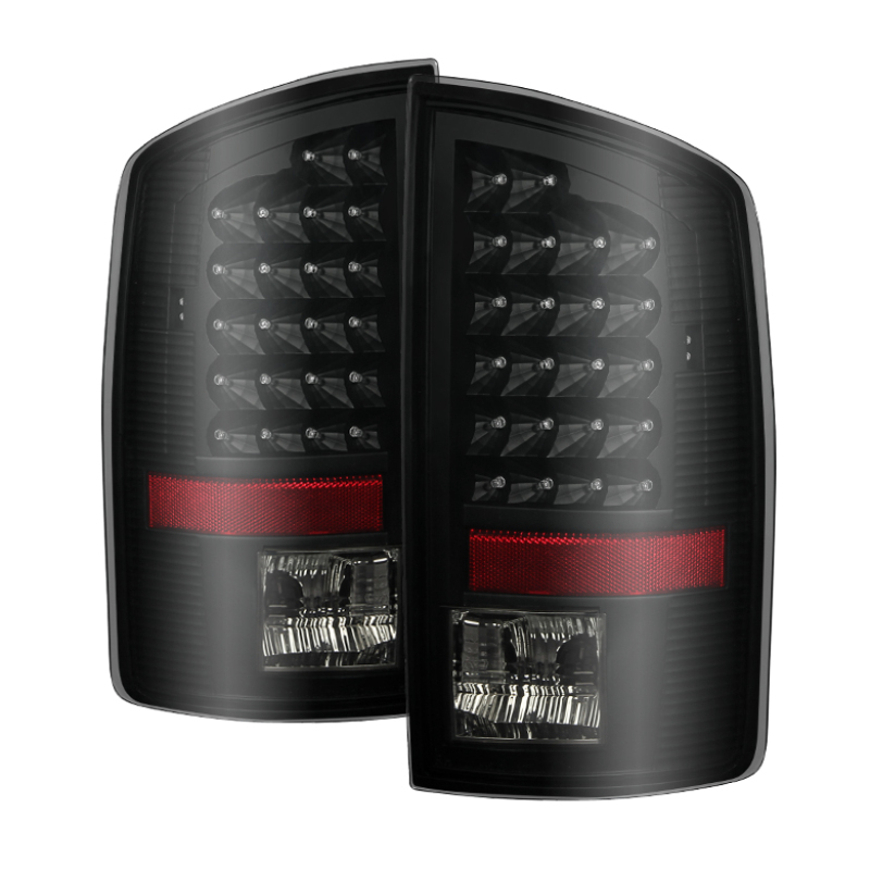 Xtune Dodge Ram 07-08 1500 / Ram 07-09 2500/3500 LED Tail Lights Black Smoke ALT-JH-DR07-LED-BKSM - 9026539