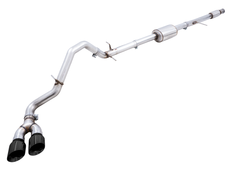 AWE Tuning 4th Gen GM 1500 5.3L 0FG Catback Dual Side Exit (Flat Bumper) - Diamond Tips - 3015-23208