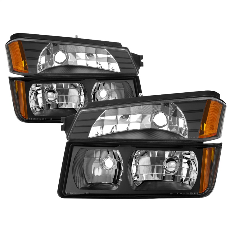 xTune 02-06 Chevy Avalanche w/Cladding OEM Bumper Light & Headlights - (BLACK) (HD-JH-CAVA02-SET-BK) - 9040641