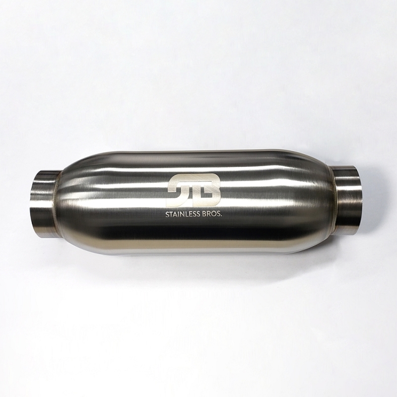Stainless Bros 4in Body x 12.0in Length 3in Inlet/Outlet Bullet Resonator - 615-07636-0111