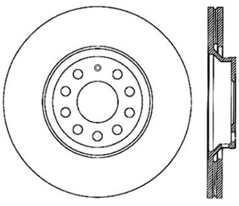 StopTech Power Slot 09 VW CC (Passat CC) / 06-09 Passat (ex Syncro) Right Rear CRYO-STOP Slotted Ro - 126.33113CSR