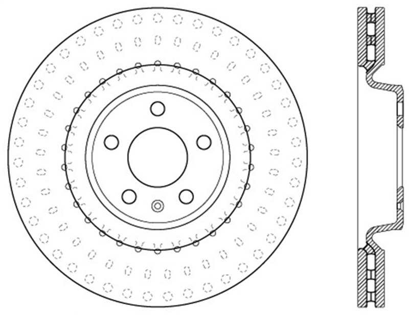 StopTech Power Slot 12 Audi A6 Quattro/11-12 A7 Quattro / 7/11-13 S4 Front Left Slotted Rotor - 126.33138SL