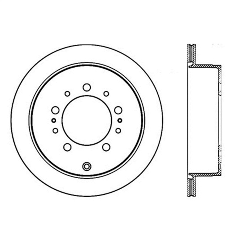 StopTech Power Slot 08-09 Lexus LX450/470/570 / 07-09 Toyota Tundra Slotted Left Rear Rotor - 126.44157SL