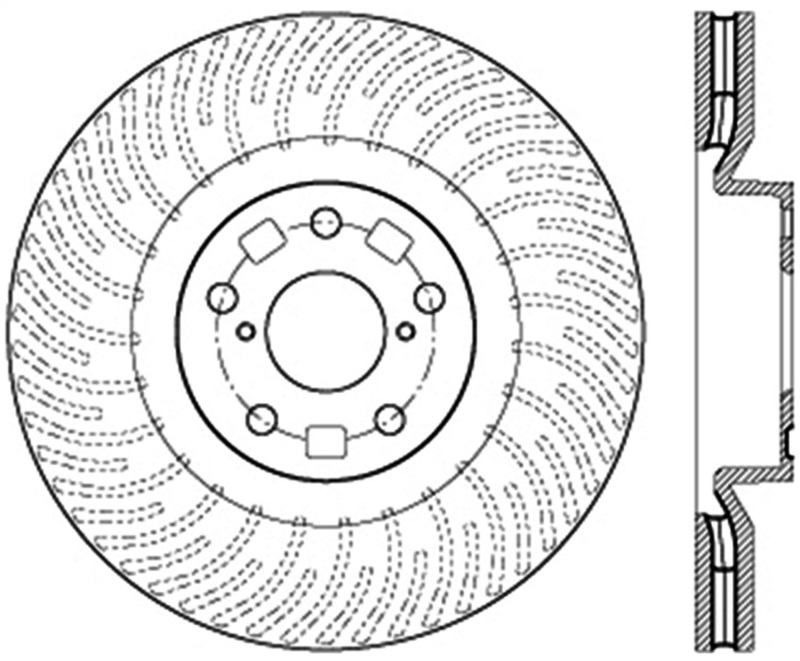 StopTech 11-14 Lexus GS300/350/400/430 (Will Not Fit F Sport) Slotted Sport Front Right Brake Rotor - 126.44185SR