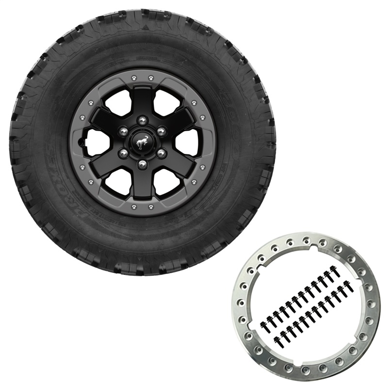 Ford Racing 2021 Bronco 17x8.0 Beadlock Carbonized Gray Badlands Wheel Kit - M-1007-DC17B