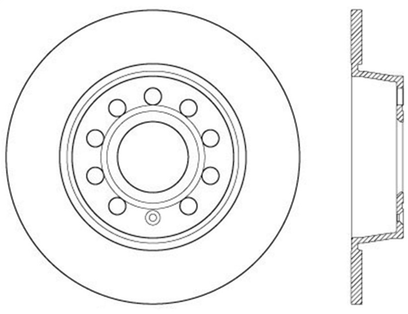 StopTech 10-12 and 15-16 Audi A3/A3 Quattro Sportstop Cryo Slotted & Drilled Rear Left Rotor - 127.33131CL