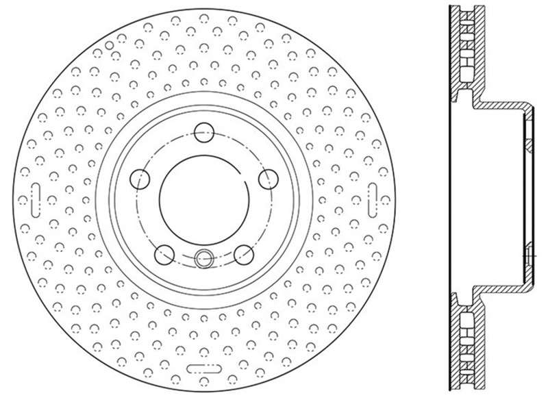 StopTech BMW 12-15 335i / 2014 428i / 2015 235i/228i Front Right Slotted & Drilled Sport Brake Rotor - 127.34140R