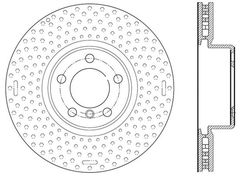 StopTech BMW 12-15 335i / 2014 428i / 2015 235i/228i Front Left Slotted & Drilled Sport Brake Rotor - 127.34140L