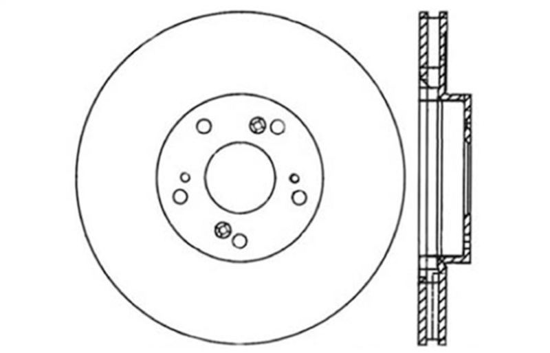 StopTech 02-06 Acura RSX Type S / 06-09 Honda Civic Si Slotted & Drilled Left Front Rotor - 127.40057L