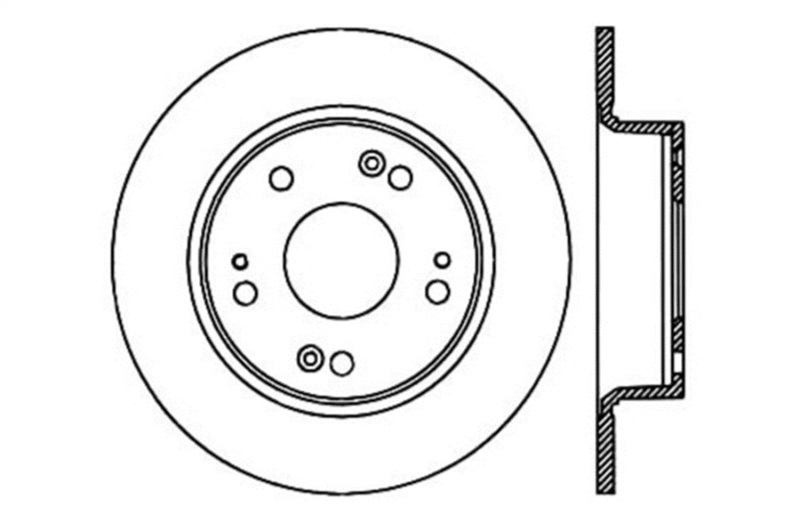 StopTech 09-10 Acura TSX / 08-10 Honda Accord Coupe/05-10 Sedan Left Rear Slotted & Drilled Rotor - 127.40068L