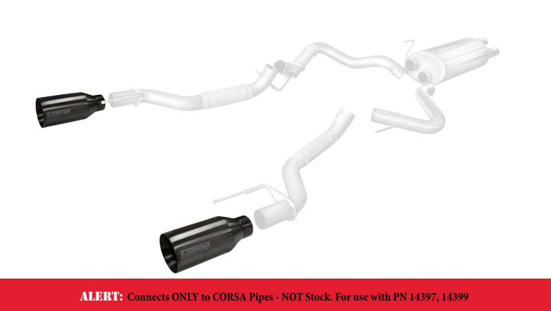 Corsa 2017 Ford F-150 Raptor 3in Inlet / 5in Outlet Gunmetal PVD Tip Kit (For Corsa Exhaust Only) - 14051GNM