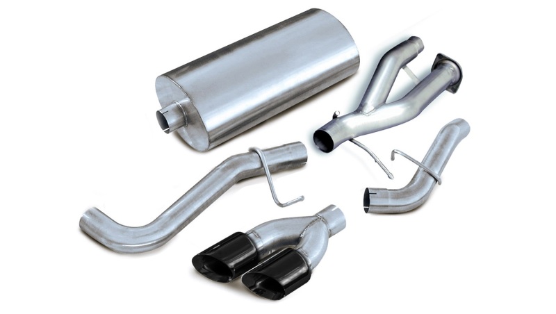 Corsa Sport Cat-Back Exhaust w/Black Twin 4in Tips 02-06 Cadillac Escalade 6.0L V8 - 14220BLK