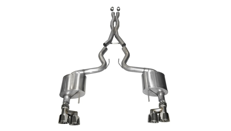 Corsa 15-16 Ford Mustang GT 5.0 3in Cat Back Exhaust Polish Quad Tips (Xtreme) - 14335