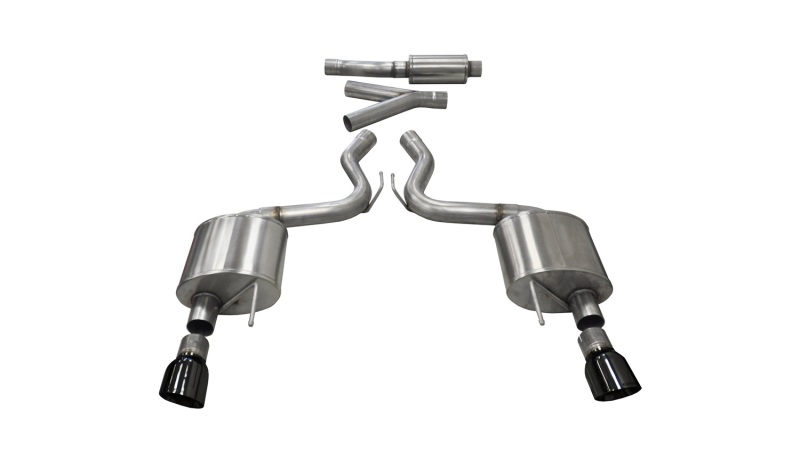 Corsa 15-16 Ford Mustang EcoBoost 2.3T Sport 3in Cat-Back Dual Rear Exit Black Tips - 14343BLK