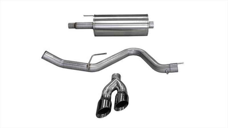 Corsa 2015 Ford F-150 5.0L V8 (Super Crew Cab) Black Sport Single Side Dual 4in Tips CB Exhaust - 14837BLK