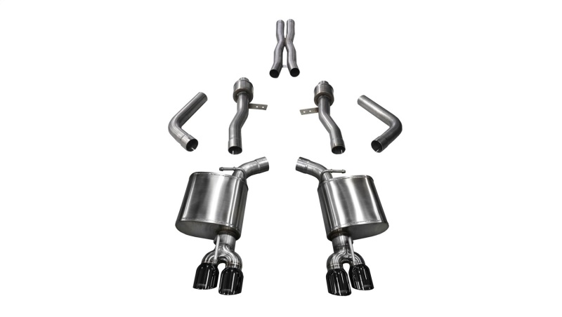 Corsa 17-18 Dodge Challenger 5.7L V8 Sport Cat-Back Dual Rear Exit w/3.5in Black Tips - 21005BLK
