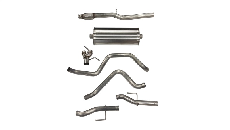 Corsa 19+ GM Silverado/Sierra 5.3L V8 3in Dual Rear Exit 157in Wheelbase Catback - Sport (No Tips) - 21043