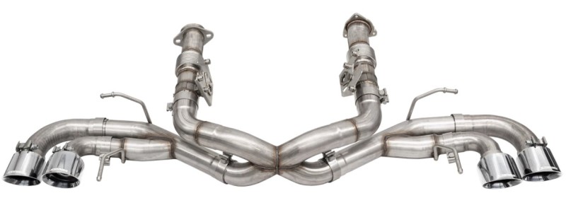 Corsa 2020 Corvette C8 3in Xtreme Cat-Back Exhaust 4.5in Pol Quad Tips - Integrates stock AFM Valve - 21102