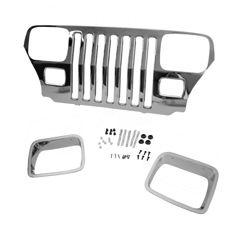 Omix Chrome Grille Overlay 87-95 Jeep Wrangler YJ - 12033.06