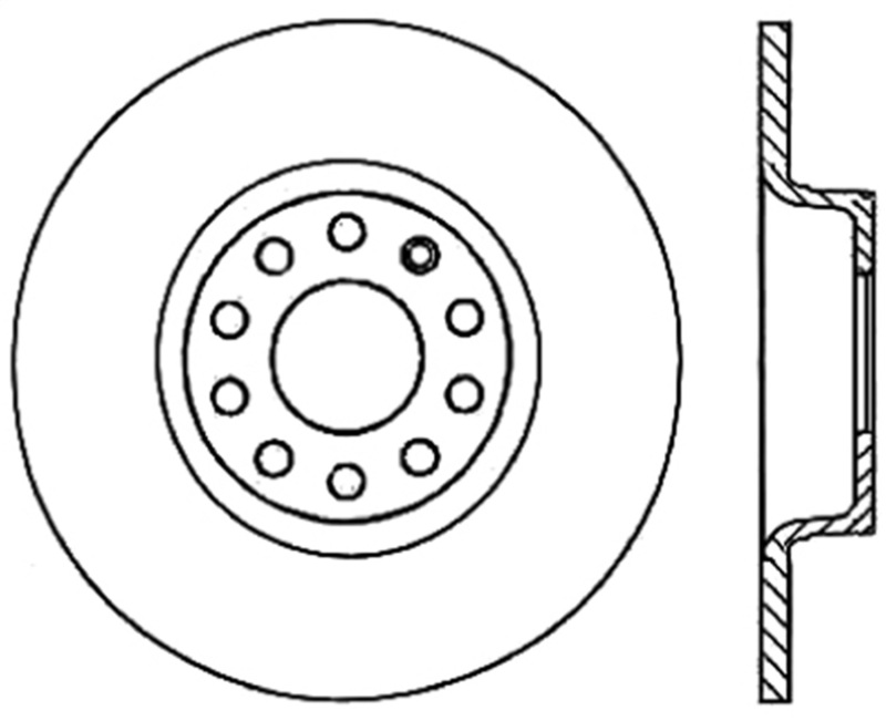 StopTech 06-11 Audi A3 / 06-09 VW GTI Mk V / 05-10 Jetta (Exc Wagon) Drilled Left Rear Rotor - 128.33099L