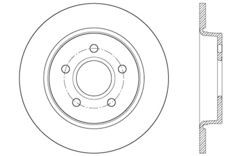 StopTech 13 Ford Focus ST Drilled Right Rear Rotor - 128.61099R