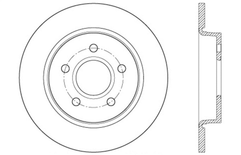 StopTech 13 Ford Focus ST Drilled Right Rear Rotor - 128.61099R