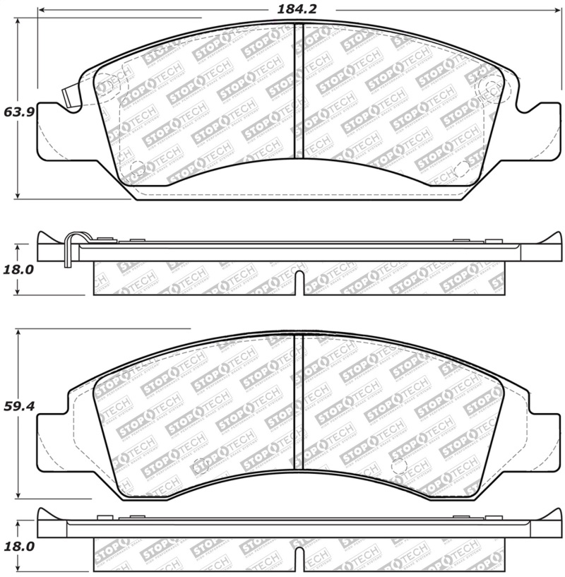 StopTech Street Select Brake Pads - Front/Rear - 305.13630