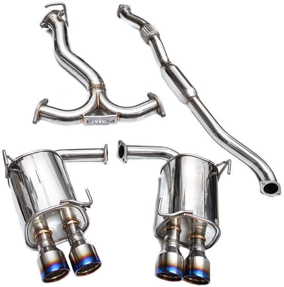 Invidia 15+ Subaru WRX/STI 4Dr Q300 Twin Outlet Rolled Titanium Burnt Quad Tip Cat-Back Exhaust - HS15STIG3T