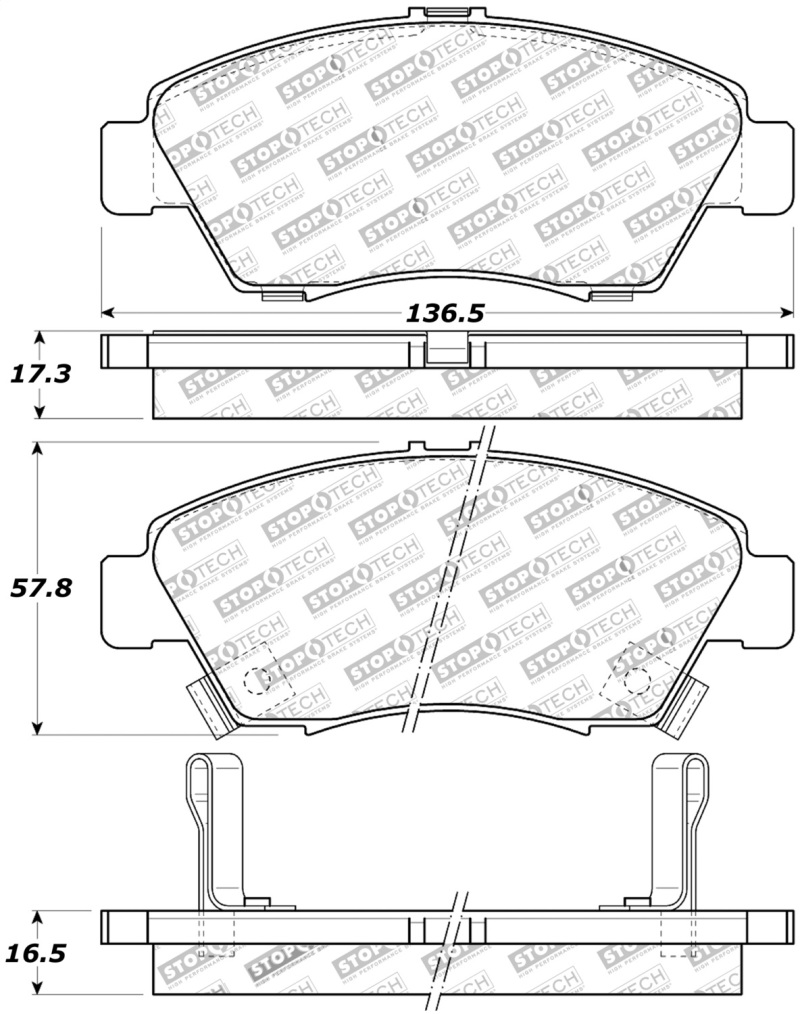 StopTech Performance 02-06 Acura RSX Type S / 93-95 Civic Coupe / 04-05 Civic Si / 93-97 Civic Del - 309.06210