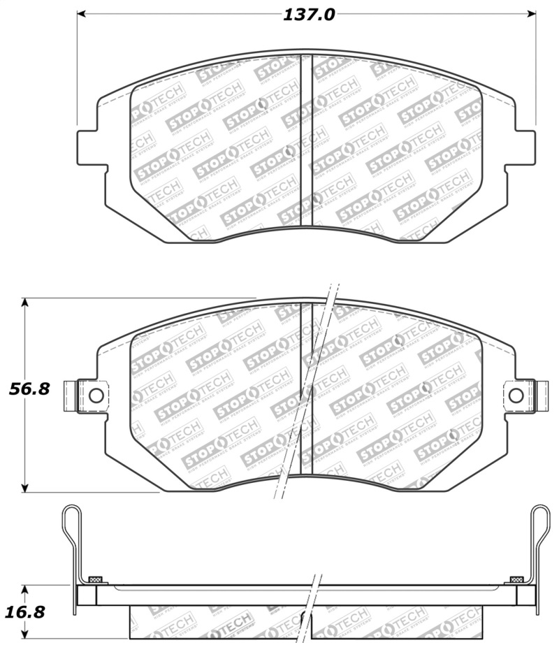StopTech Performance 03-05 WRX/ 08 WRX Front Brake Pads - 309.09290