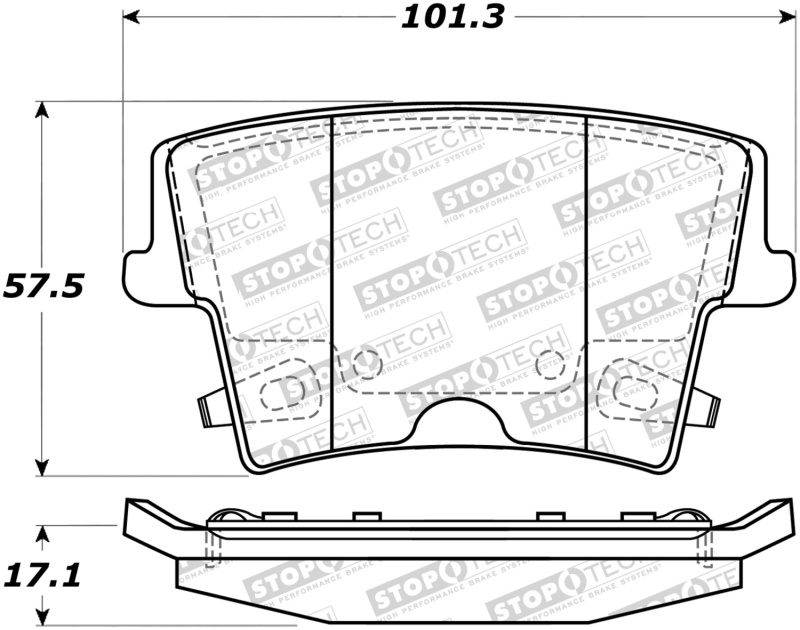 StopTech Sport Brake Pads w/Shims and Hardware - Front - 309.10572