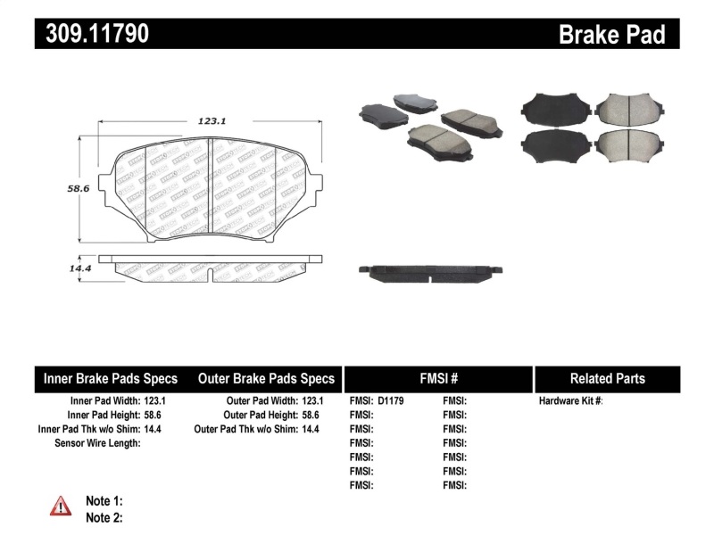 StopTech Performance 06-08 Mazda Miata MX-5 Front Brake Pads - 309.11790