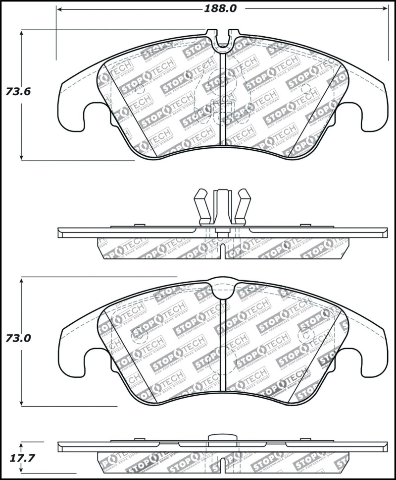 StopTech Performance 08-10 Audi A5 / 10 S4 / 09-10 Audi A4 (except Quattro) Front Brake Pads - 309.13220