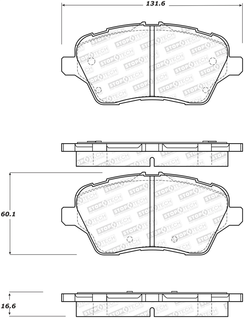 StopTech Performance 14-18 Ford Fiesta Front Brake Pads - 309.17300