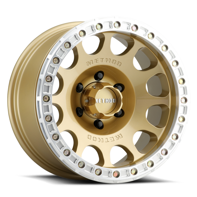 Method MR105 V3 Beadlock 17x9 -38mm Offset 5x5 71.5mm CB Gold Wheel w/ BH-H24125 - MR10579050138B