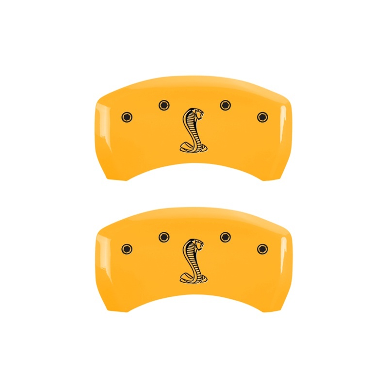 MGP Rear set 2 Caliper Covers Engraved Rear Snake Yellow finish black ch - 10010RCNKYL