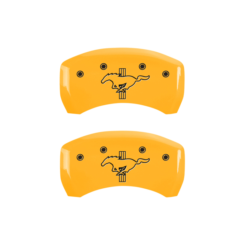 MGP Rear set 2 Caliper Covers Engraved Rear GT500 Shelby & Cobra Yellow finish black ch - 10010RGT5YL
