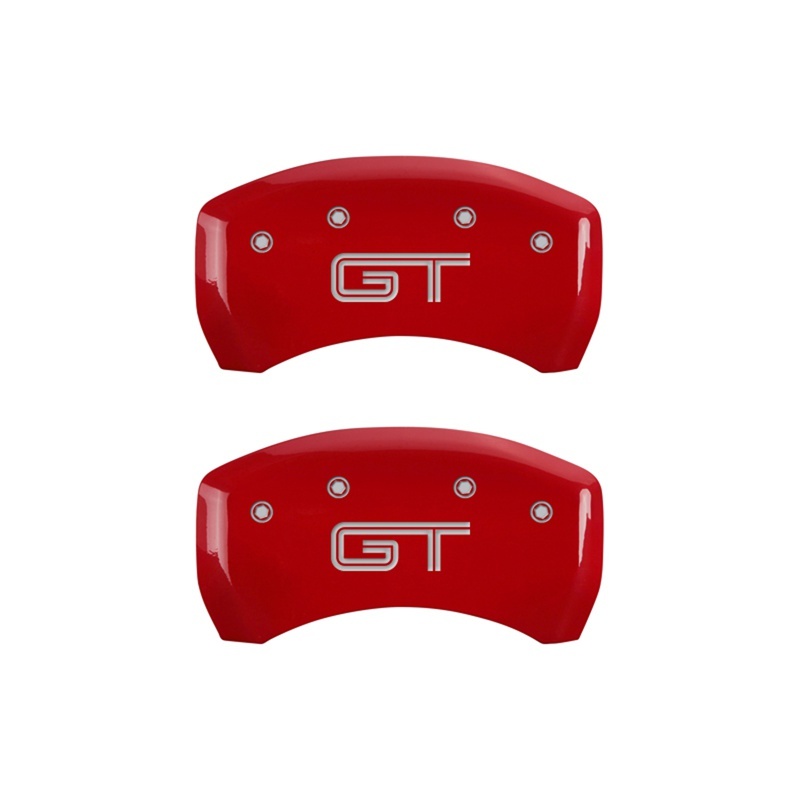 MGP Rear set 2 Caliper Covers Engraved Rear GT Red finish silver ch - 10010RMGTRD