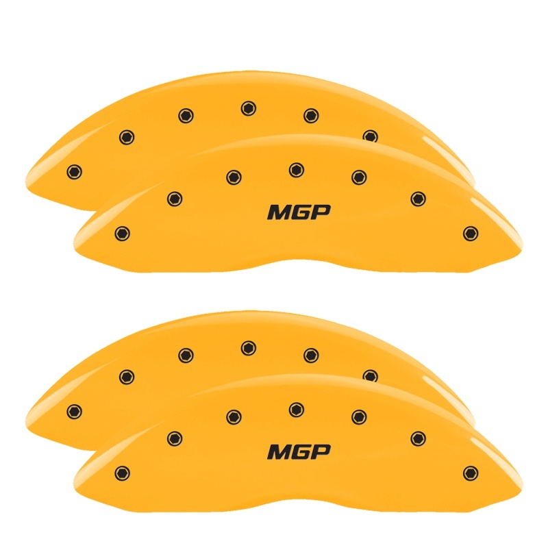 MGP 4 Caliper Covers Engraved Front & Rear Oval Logo/Ford Yellow Finish Black Char 2009 Ford F-150 - 10044SFRDYL