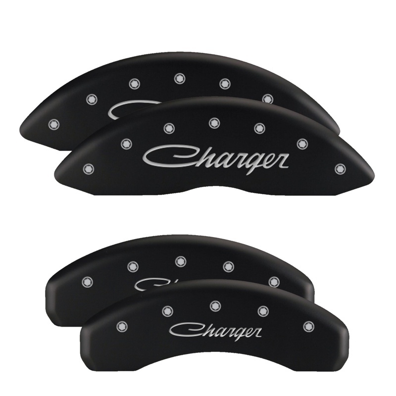 MGP 4 Caliper Covers Engraved Front & Rear MGP Yellow finish black ch - 10128SMGPYL