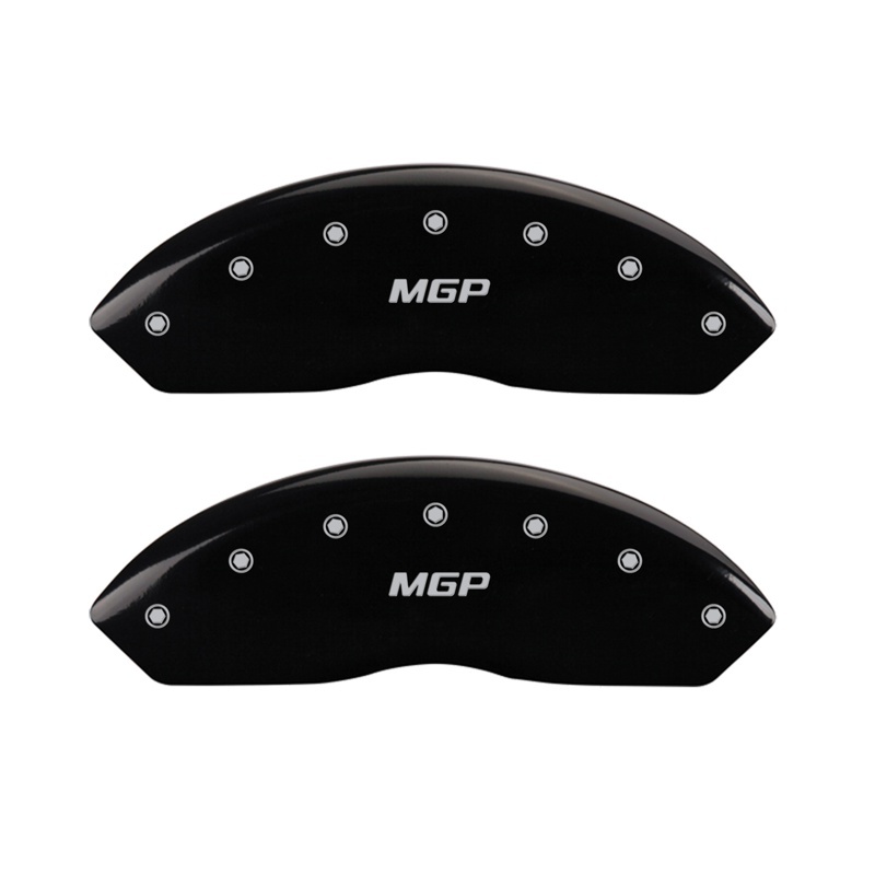 MGP Front set 2 Caliper Covers Engraved Front MGP Black finish silver ch - 10155FMGPBK