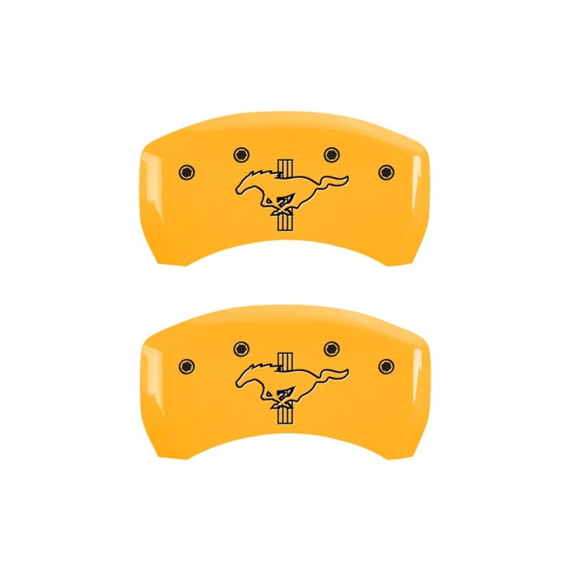 MGP Rear set 2 Caliper Covers Engraved Rear 2015/Bar & Pony Yellow finish black ch - 10203RMB2YL
