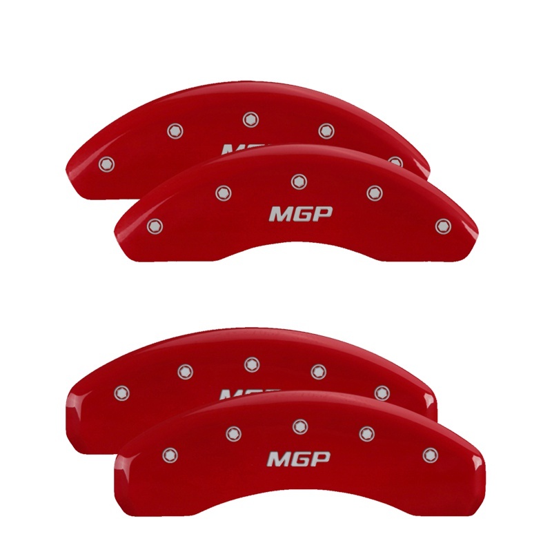 MGP 4 Caliper Covers Engraved Front & Rear MGP Red finish silver ch - 10227SMGPRD