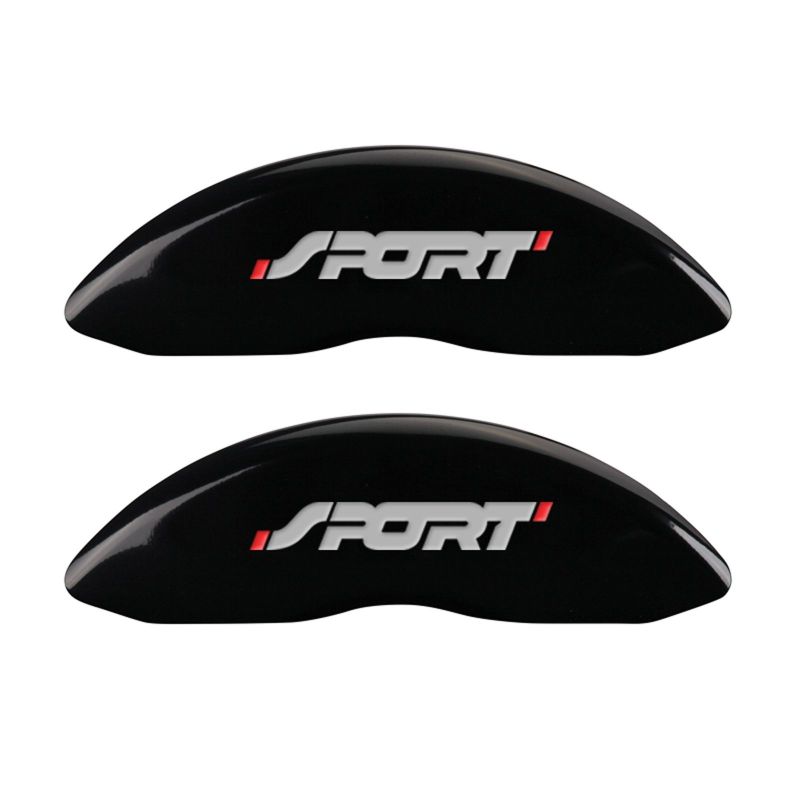 MGP 4 Caliper Covers Engraved Front & Rear No bolts/Sport Black finish silver ch - 10229SSP1BK