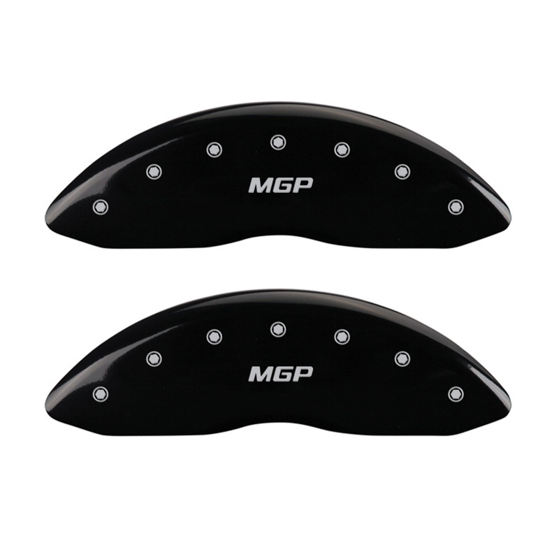 MGP Front set 2 Caliper Covers Engraved Front MGP Black finish silver ch - 10234FMGPBK