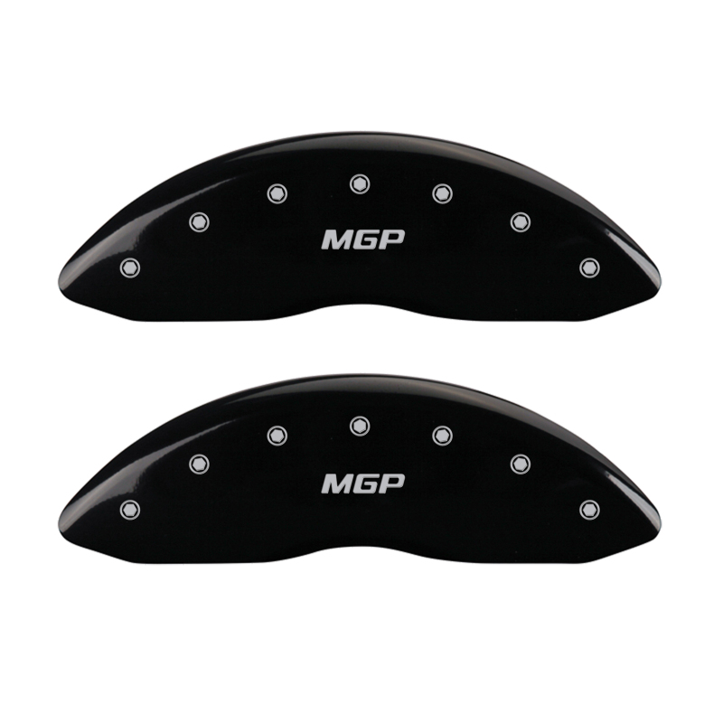 MGP 4 Caliper Covers Engraved Front & Rear MGP Black finish silver ch - 12001SMGPBK